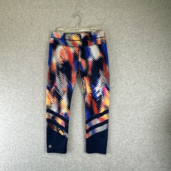 Athleta Women's Lava Sonar Printed Multicolored High Waist Leggings Size S Retro - Picture 3 of 11